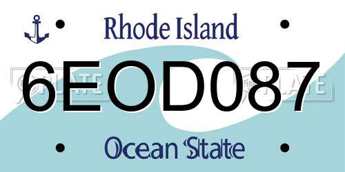 6EOD087 Rhode Island License Plate