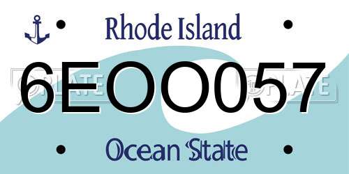 6EOO057 Rhode Island License Plate