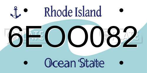 6EOO082 Rhode Island License Plate