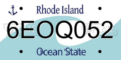 6EOQ052 Rhode Island License Plate