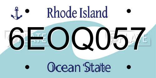 6EOQ057 Rhode Island License Plate