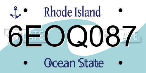 6EOQ087 Rhode Island License Plate
