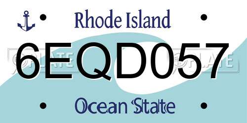 6EQD057 Rhode Island License Plate