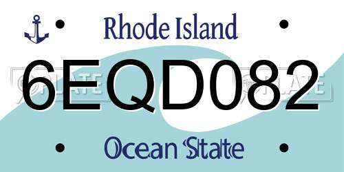 6EQD082 Rhode Island License Plate