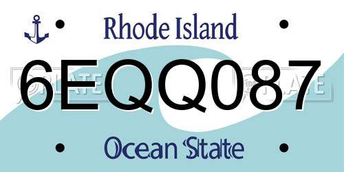 6EQQ087 Rhode Island License Plate