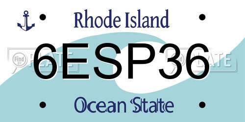 6ESP36 Rhode Island License Plate