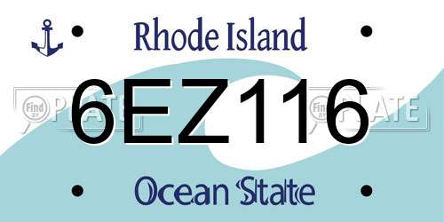6EZ116 Rhode Island License Plate