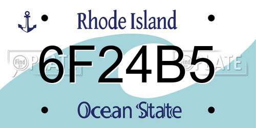 6F24B5 Rhode Island License Plate