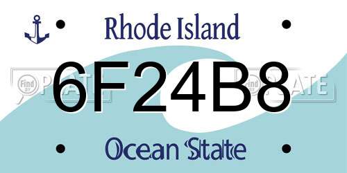 6F24B8 Rhode Island License Plate