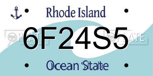 6F24S5 Rhode Island License Plate
