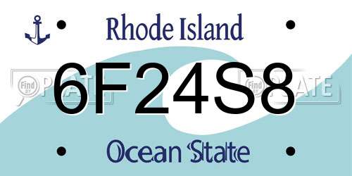 6F24S8 Rhode Island License Plate