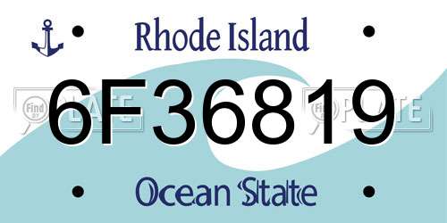 6F36819 Rhode Island License Plate