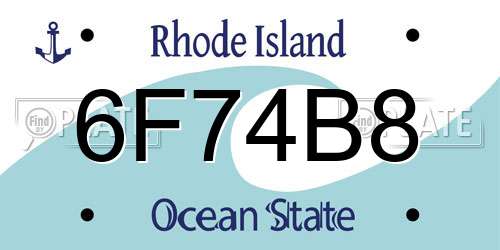 6F74B8 Rhode Island License Plate