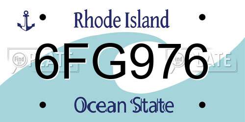 6FG976 Rhode Island License Plate