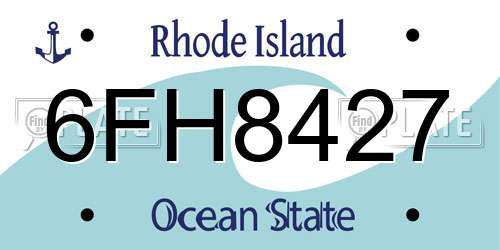 6FH8427 Rhode Island License Plate