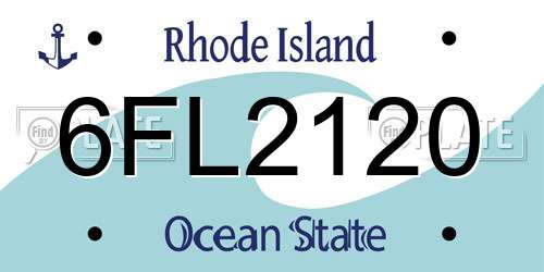 6FL2120 Rhode Island License Plate
