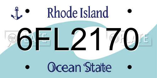 6FL2170 Rhode Island License Plate