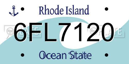 6FL7120 Rhode Island License Plate