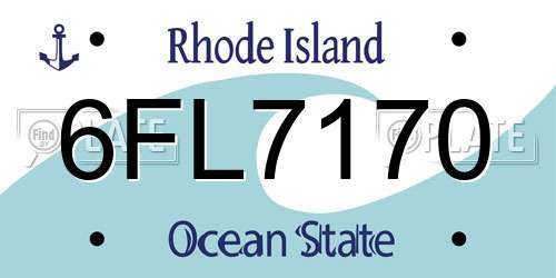6FL7170 Rhode Island License Plate