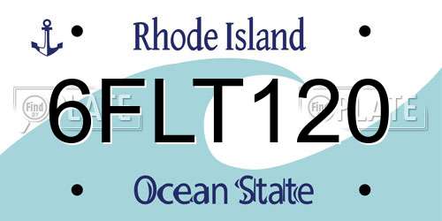 6FLT120 Rhode Island License Plate