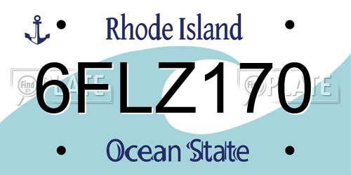 6FLZ170 Rhode Island License Plate