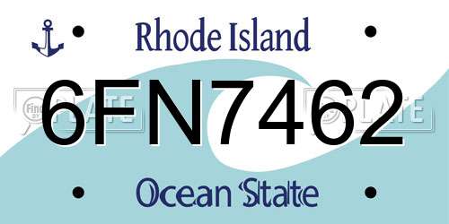 6FN7462 Rhode Island License Plate