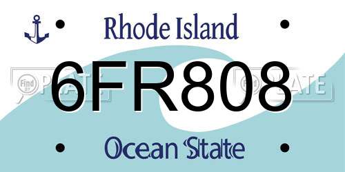 6FR808 Rhode Island License Plate