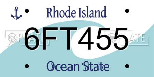 6FT455 Rhode Island License Plate