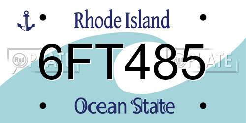 6FT485 Rhode Island License Plate