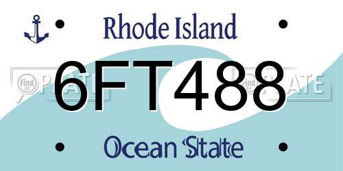 6FT488 Rhode Island License Plate