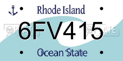 6FV415 Rhode Island License Plate
