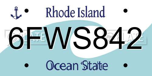 6FWS842 Rhode Island License Plate