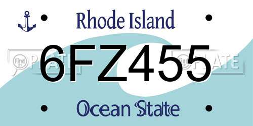 6FZ455 Rhode Island License Plate