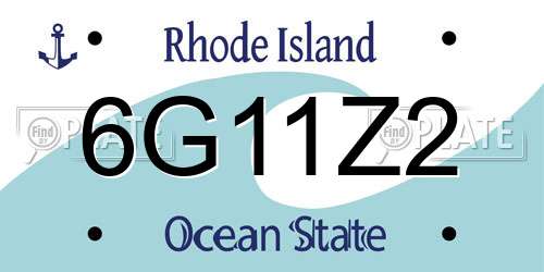 6G11Z2 Rhode Island License Plate