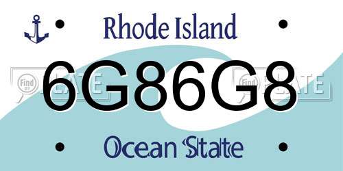 6G86G8 Rhode Island License Plate