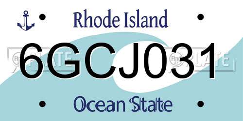6GCJ031 Rhode Island License Plate