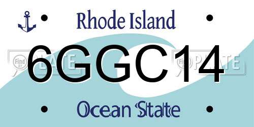 6GGC14 Rhode Island License Plate