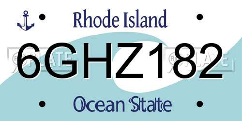 6GHZ182 Rhode Island License Plate