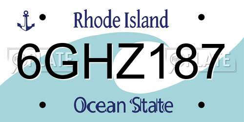 6GHZ187 Rhode Island License Plate