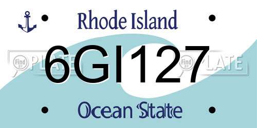 6GI127 Rhode Island License Plate