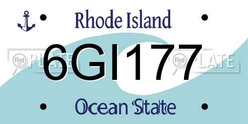 6GI177 Rhode Island License Plate