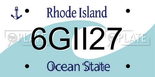 6GII27 Rhode Island License Plate
