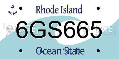 6GS665 Rhode Island License Plate