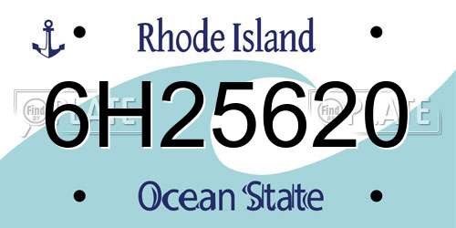 6H25620 Rhode Island License Plate