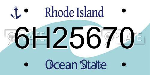 6H25670 Rhode Island License Plate
