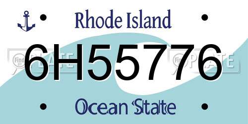 6H55776 Rhode Island License Plate