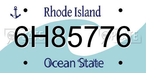 6H85776 Rhode Island License Plate