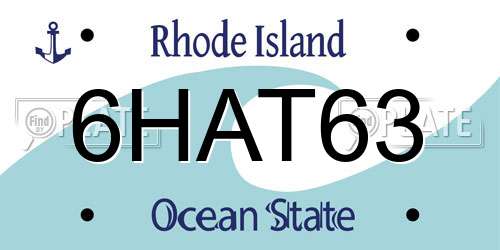 6HAT63 Rhode Island License Plate