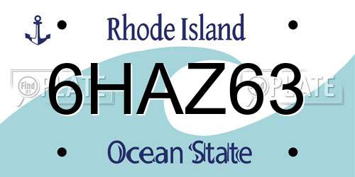 6HAZ63 Rhode Island License Plate