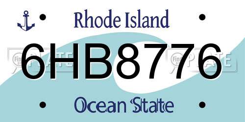 6HB8776 Rhode Island License Plate